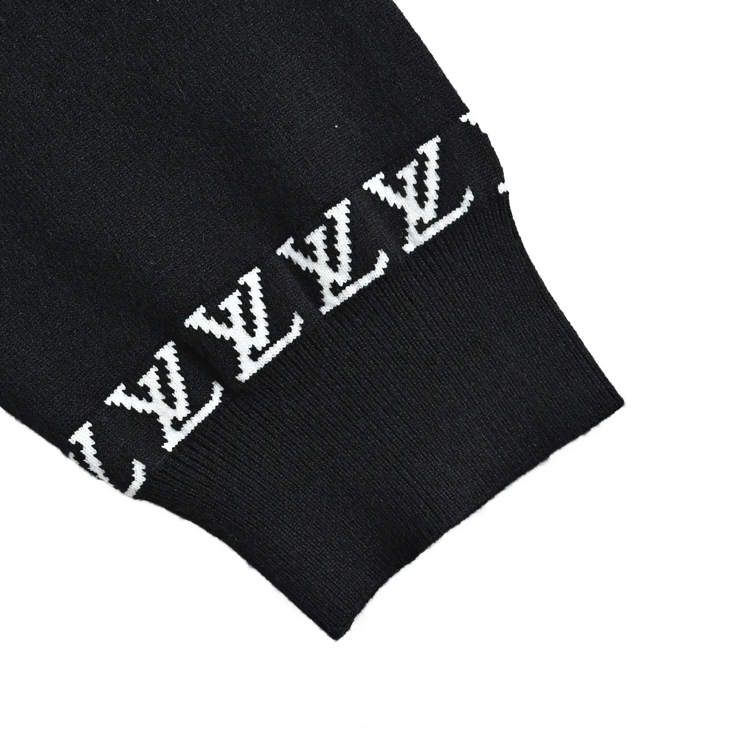 Louis Vuitton/Louis Vuitton crew neck sweater with small letters jacquard logo on cuffs